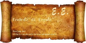 Endrédi Ernő névjegykártya